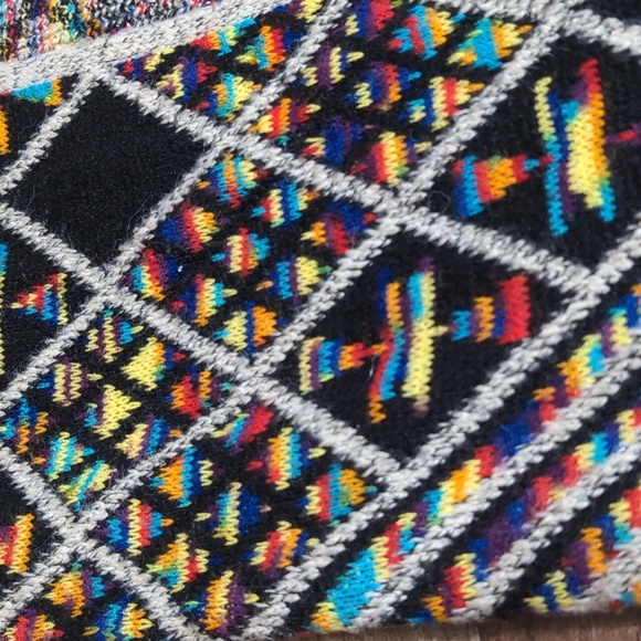 On Blue Aztec Long Hooded Cardigan Sweater Size Small Multicolor Rainbow - Picture 4 of 13